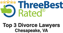 Logo Recognizing ALOUPAS LAW, PLLC's affiliation with Three Best Rated Divorce Lawyers Chesapeake